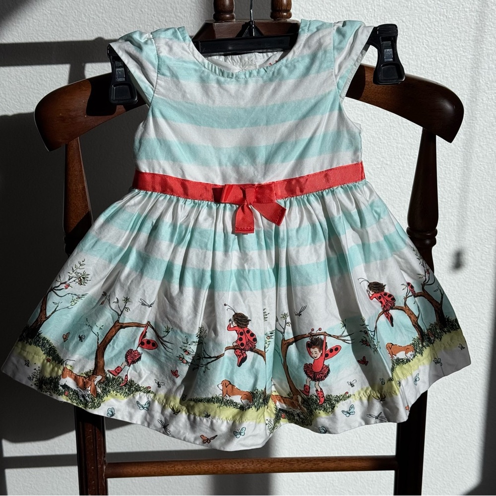 Ladybug Girl 18M Sleeveless Cotton Dress Woodland Ladybug Print Summer Fairy